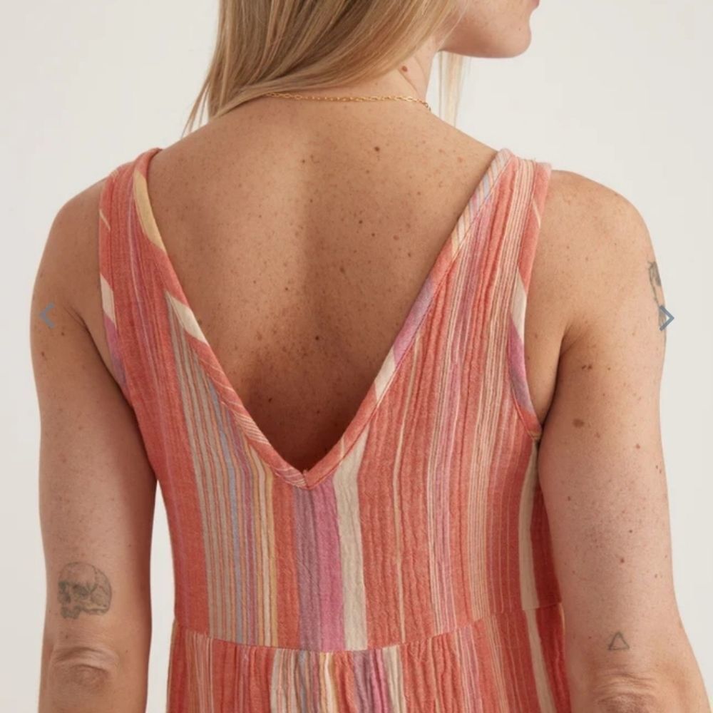 Marine layer Corinne Maxi Dress in Red Variegated Stripe - Picture 4 of 6